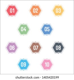 Info Graphic Numbers. One to Ten