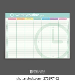 info graphic organizer - weekly routine agenda sheet