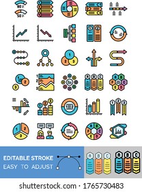 info graphic related info graphic in many, shapes and designs, like box, and circles, with arrows indicate the graphics vectors with editable stroke
