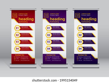 Info graphic roll up banner template 