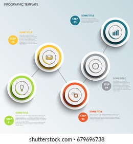 Info graphic with round colored design points template