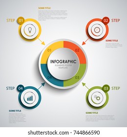 Info graphic with round colored design elements