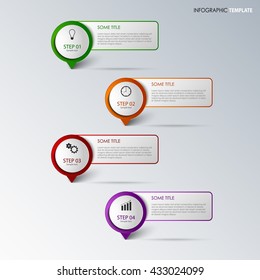 Info graphic with round design pointers template