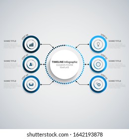 Info graphic with round elements in blue design