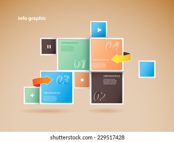 Info graphic squares with place for your text. 