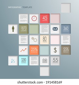 Info graphic squares web elements template