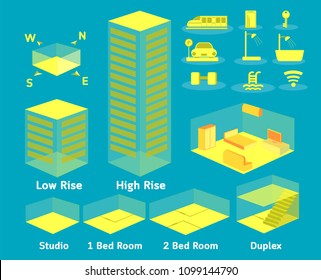 Info Graphic And Symbol For Condo And Real Estate Use