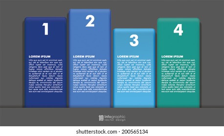 info graphic tabs - color graph columns 1 2 3 4