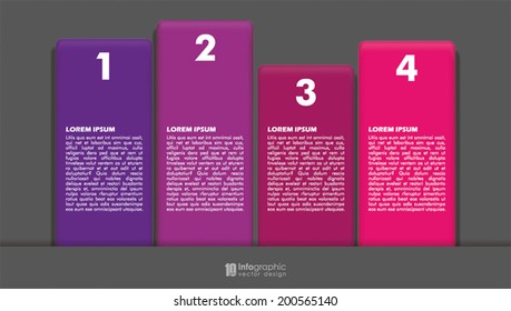 info graphic tabs - color graph columns 1 2 3 4