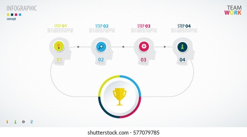Info graphic teamwork.  Business concept. Vector