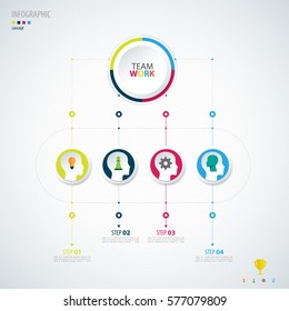 Info graphic teamwork.  Business concept. Vector