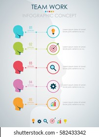 Info graphic teamwork. Business concept. Vector illustration.