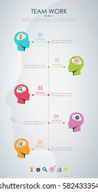 Info graphic teamwork. Business concept. Vector illustration.