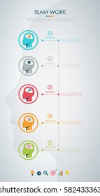 Info graphic teamwork. Business concept. Vector illustration.