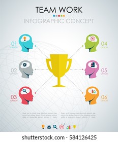 Info graphic teamwork. Business concept. Vector illustration.