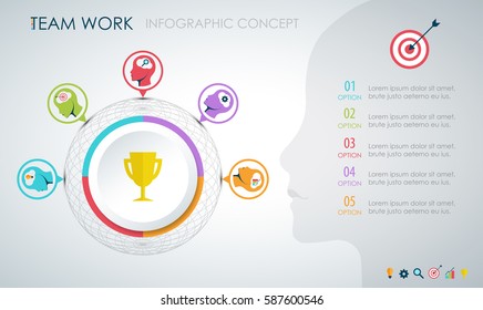 Info graphic teamwork. Business concept. Vector illustration.