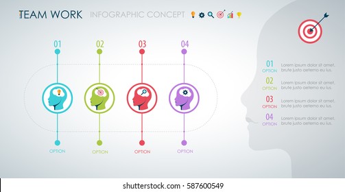 Info graphic teamwork. Business concept. Vector illustration.