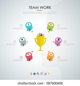 Info graphic teamwork. Business concept. Vector illustration.