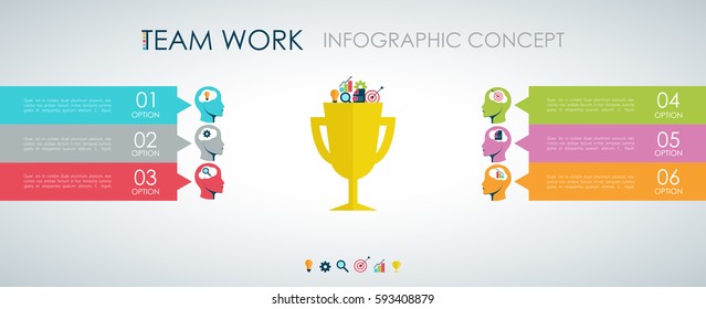 Info graphic teamwork. Business concept. Vector illustration.