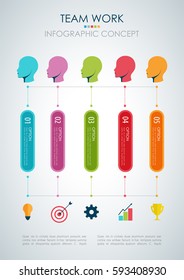 Info graphic teamwork. Business concept. Vector illustration.