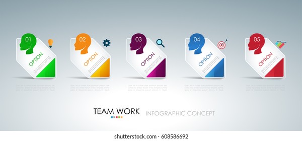 Info graphic teamwork. Business concept. Vector illustration.