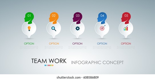 Info graphic teamwork. Business concept. Vector illustration.