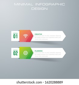 Info graphic template with 2 options, workflow, process chart,Timeline info graphics design vector  diagram, annual report, web design, steps or processes. - Vector