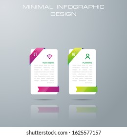 Info graphic template with 2 options, workflow, process chart, diagram, annual report, web design, steps or processes. - Vector