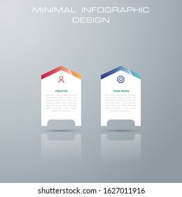 Info graphic template with 2 options, workflow, process chart, diagram, annual report, web design, steps or processes. - Vector