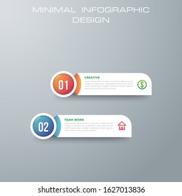 Info graphic template with 2 options, workflow, process chart, design vector can be used for workflow layout, diagram, annual report, web design, steps or processes. - Vector