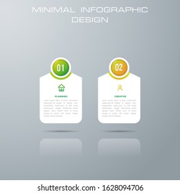 Info graphic template with 2 options, workflow, process chart, Timeline info graphics design  diagram, annual report, web design, steps or processes. - Vector