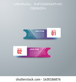 Info graphic template with 2 options, workflow, process chart, Timeline info graphics design vector can be used for workflow layout, diagram, annual report, web design, steps or processes. - Vector