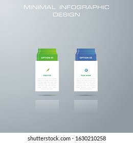 Info graphic template with 2 options, workflow, process chart,Timeline info graphics design  diagram, annual report, web design, steps or processes. - Vector