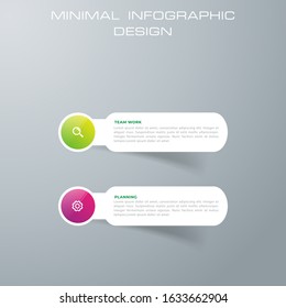 Info graphic template with 2 options, workflow, process chart,Timeline info graphics design vector diagram, annual report, web design, steps or processes. - Vector