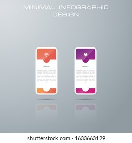 Info graphic template with 2 options, workflow, process chart,Timeline info graphics design diagram, annual report, web design, steps or processes. - Vector