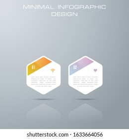 Info graphic template with 2 options, workflow, process chart,Timeline info graphics design diagram, annual report, web design, steps or processes. - Vector