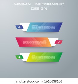 Info graphic template with 3  options; workflow; process chart; Timeline info graphics design vector can be used for workflow layout; diagram; annual report; web design; steps or processes. - Vector
