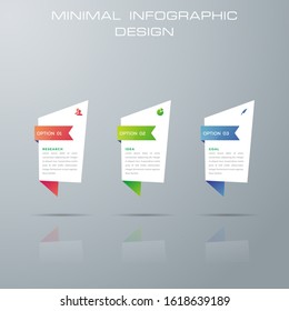 Info graphic template with 3  options; workflow; process chart; Timeline info graphics design vector can be used for workflow layout; diagram; annual report; web design; steps or processes. - Vector
