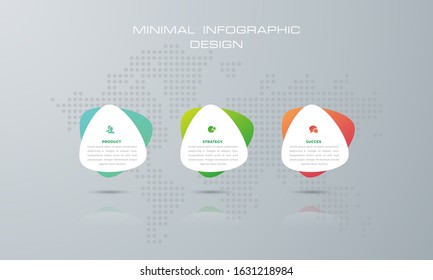 Info graphic template with 3 options, workflow, process chart,Timeline info graphics design ,diagram, annual report, web design, steps or processes. - Vector
