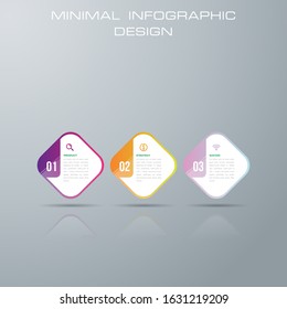 Info graphic template with 3 options, workflow, process chart,Timeline info graphics design ,diagram, annual report, web design, steps or processes. - Vector