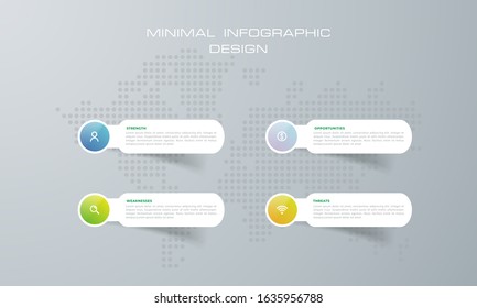 Info graphic template with 4 options, workflow, process chart, diagram, annual report, web design, steps or processes. - Vector

