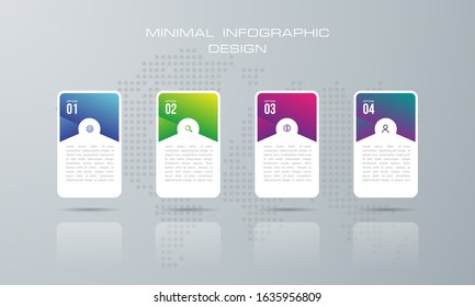 Info graphic template with 4 options, workflow, process chart, diagram, annual report, web design, steps or processes. - Vector
