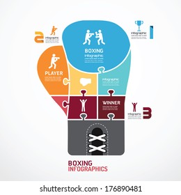 info graphic Template boxing jigsaw banner . concept vector illustration