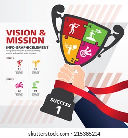 info graphic Template with Businessman holding a champion trophy banner for business, marketing, creative, web design and graphics