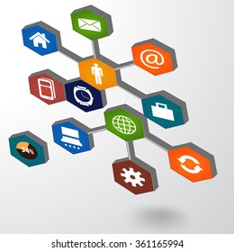 Info graphic template design - 3D polygon  background.