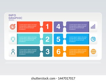 Info graphic template design. Business concept with 6 options, steps or processes