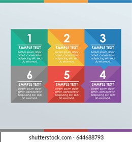 Info graphic template design with six element