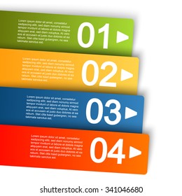 Info Graphic Template With Four Colored Stripes For Different Options