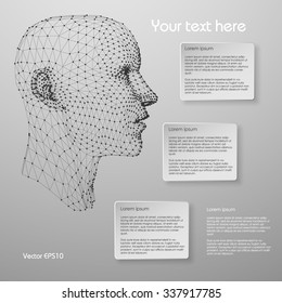 Info graphic template with human head