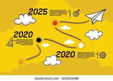 Info graphic timeline hand drawn design